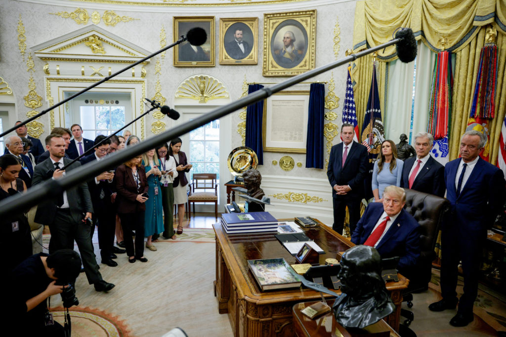 Image from linked report: CNN, MS NOW, Politico sue over Trump denying White House access