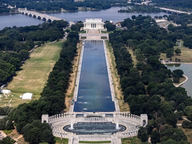 Source-feed image associated with 'Permanent repair' to Reflecting Pool to come around July 4, Trump says