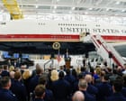 Source-feed image associated with Trump unveils new Air Force One, a converted Qatari 747