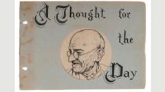 Source-feed image associated with Gandhi's handwritten notes on life sold for $1.69m at Indian auction