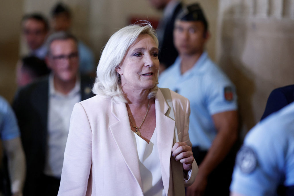 Source-feed image associated with What to know about the electronic ankle monitor a French court says Marine Le Pen must wear