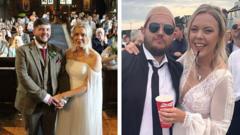 Source-feed image associated with Newlyweds celebrate with thousands of Pitbull fans