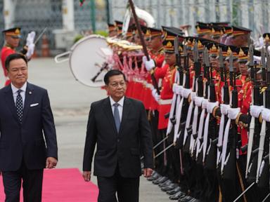 Source-feed image associated with Leader of Myanmar's military-backed government arrives in Thailand seeking political legitimacy