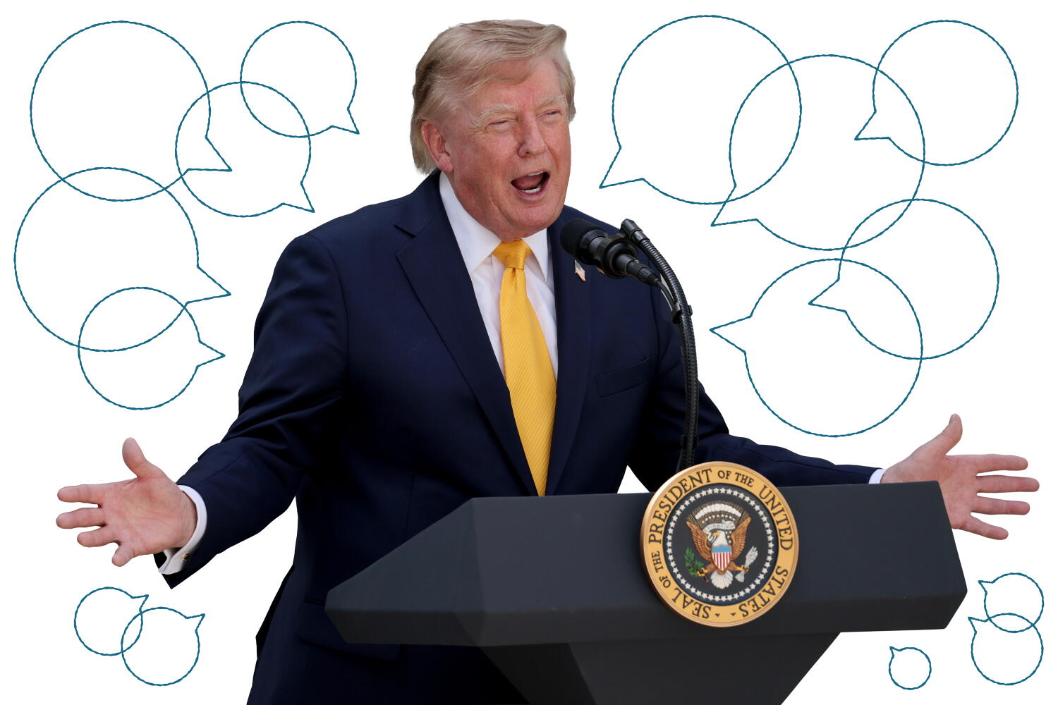 Source-feed image associated with 'We won.' 'Winding down.' 'Close to over.' Six months of Trump on the Iran war