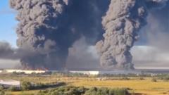 Source-feed image associated with Russian online retail warehouses hit by deadly Ukrainian strikes