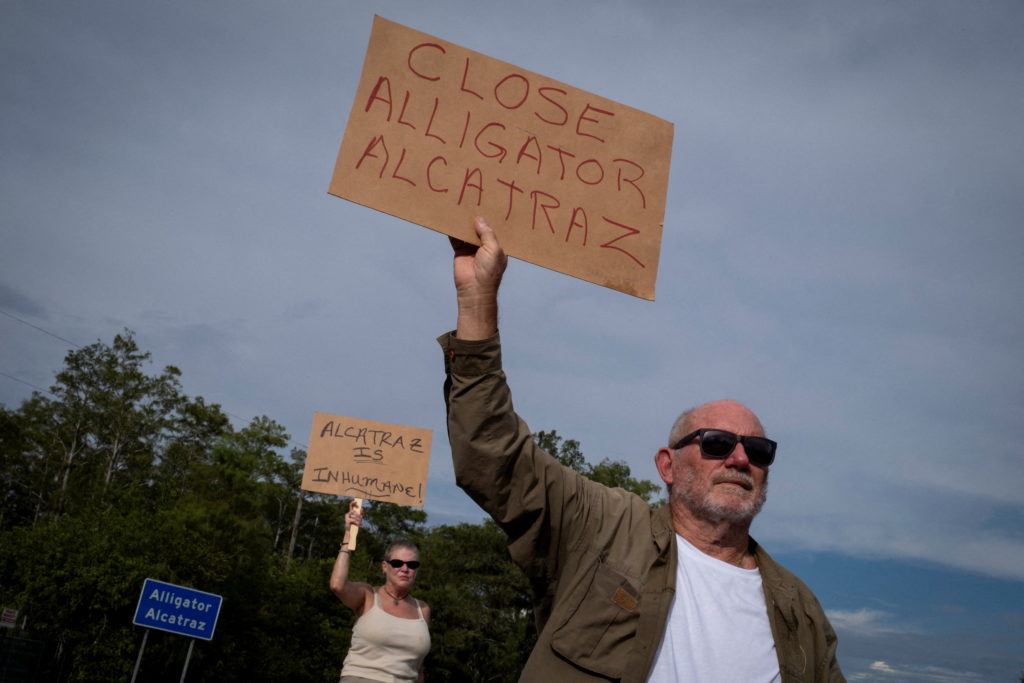 Source-feed image associated with Florida's 'Alligator Alcatraz' immigration detention center has closed, governor says