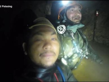 Source-feed image associated with WATCH: Video shows harrowing effort to rescue victims from flooded cave