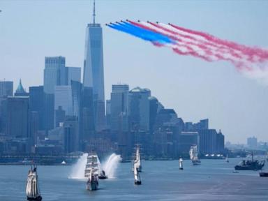 Source-feed image associated with WATCH: Vessels from around the world participate in parade of tall ships up Hudson River