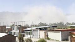 Source-feed image associated with Peru earthquake damages buildings and causes power cuts