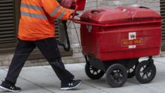 Source-feed image associated with Only three-quarters of first class mail delivered on time