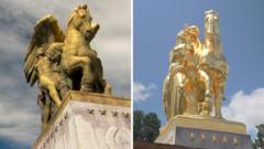 Source-feed image associated with Worth $5m? Visitors react to renovated Washington horse statues
