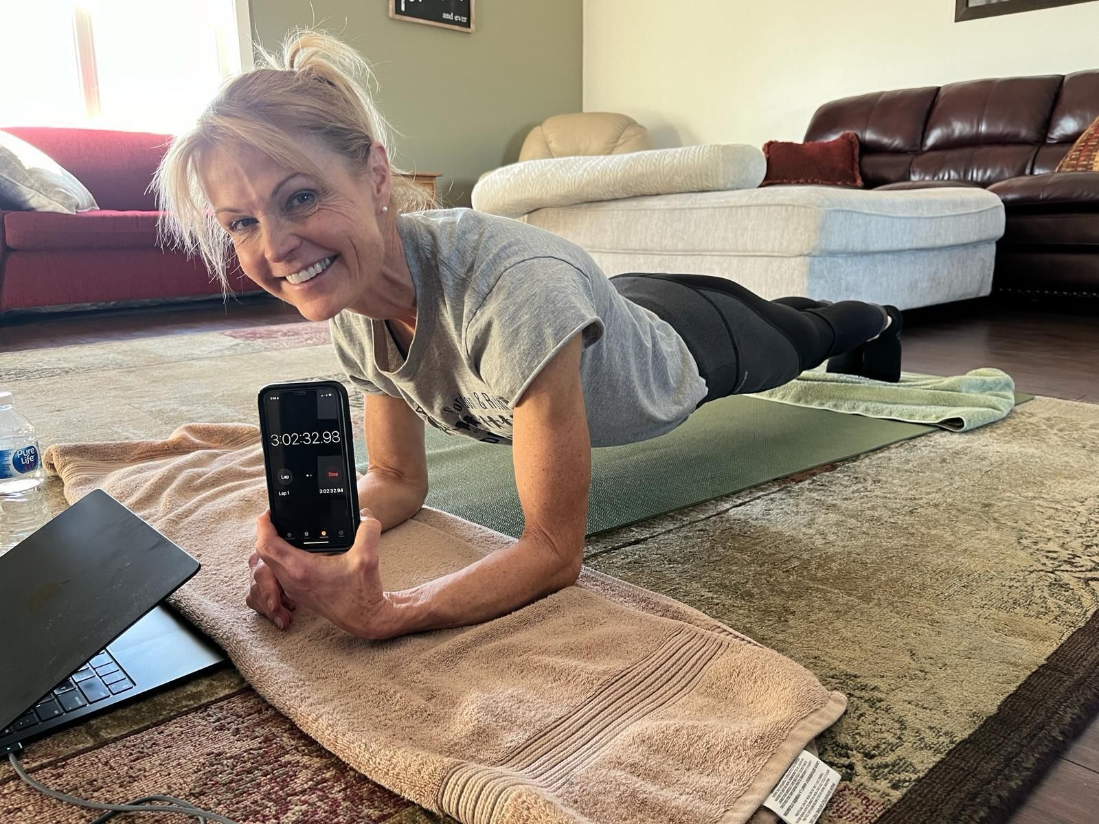 Image from linked report: At 61, DonnaJean Wilde Can Plank for 5 Hours. Here’s Her Secret