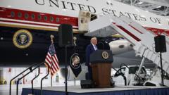 Source-feed image associated with Trump unveils Qatari luxury jet for Air Force One fleet
