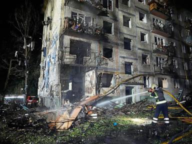 Source-feed image associated with Russia hits Ukrainian capital with ballistic missiles and drones, killing at least 9