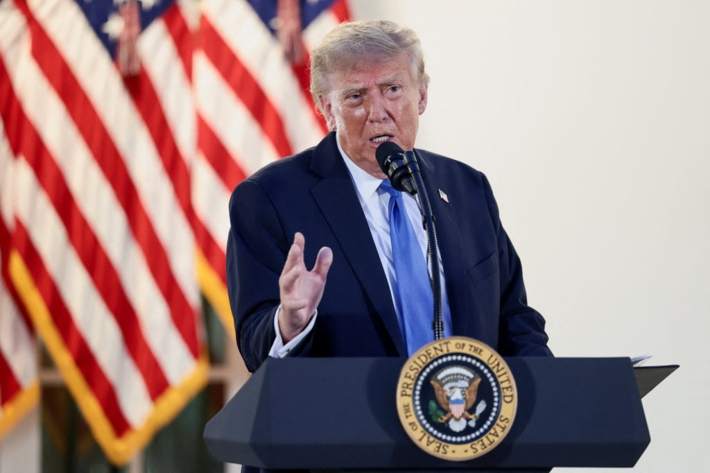 Source-feed image associated with Trump promises to campaign for Republicans and says they have a winning midterm message