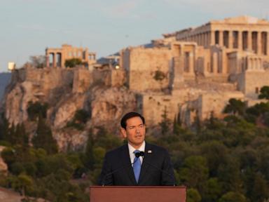 Image from linked report: Rubio, in Greece, set to call for the West to restore founding democratic principles