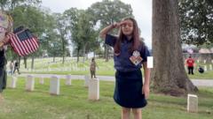 Source-feed image associated with The US remembers its fallen with wreaths, bagpipes and salutes