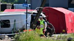 Source-feed image associated with Four killed as school minibus collides with train in Belgium