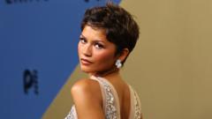 Source-feed image associated with In pictures: Stars on red carpet at Emmy Awards in LA