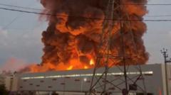 Source-feed image associated with Ukrainian drones hit Russian online giant retailer Wildberries for second time
