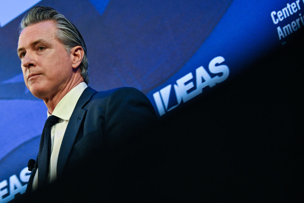 Source-feed image associated with California Gov. Gavin Newsom says Trump's Justice Department is investigating him and his wife