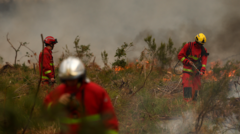 Source-feed image associated with Firefighters battle wildfire as tens of thousands evacuated near Bordeaux