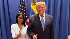 Image from linked report: Trump meets US-backed Venezuelan president for first time since Maduro seized
