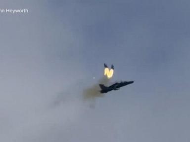 Image from linked report: WATCH: Pilots eject as military jet crashes