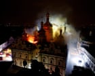 Source-feed image associated with Kyiv monastery set on fire in night of Russian attacks across Ukraine
