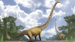 Source-feed image associated with New dinosaur species as long as cricket pitch discovered in Thailand