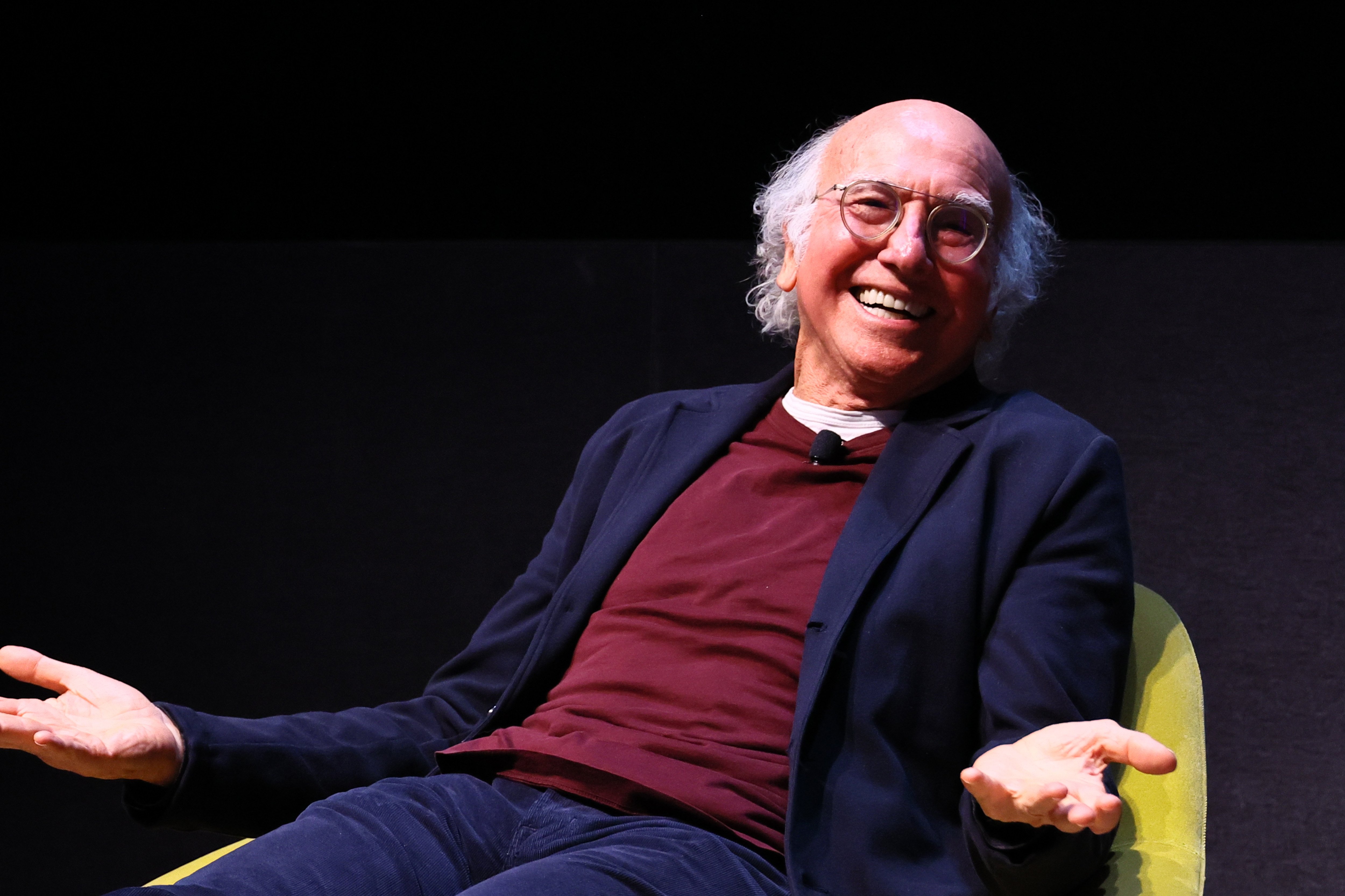Source-feed image associated with Jimmy Kimmel Mocks Larry David for Having Slave-Owning Relatives