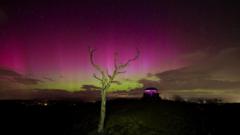 Image from linked report: Northern Lights dazzle skies across the UK