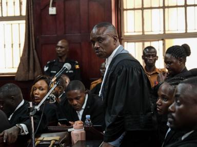 Source-feed image associated with Uganda court charges lawyer for jailed Ugandan opposition leader with concealing treason