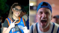 Source-feed image associated with 'The greatest day of my life' - Knicks fans celebrate in San Antonio