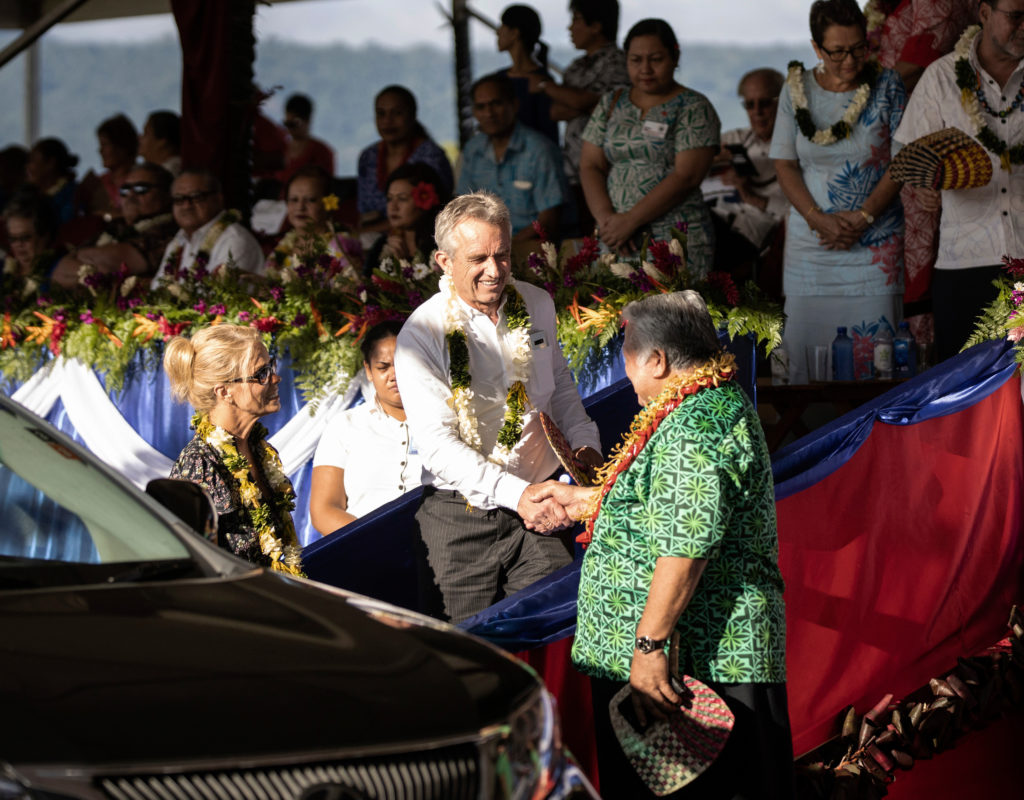 Source-feed image associated with AP report: RFK Jr. said a Samoa trip had nothing to do with vaccines. New documents refute that