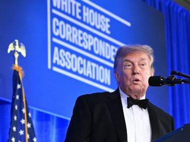 Source-feed image associated with Trump lobs insults at political opponents, press during WH correspondents' dinner