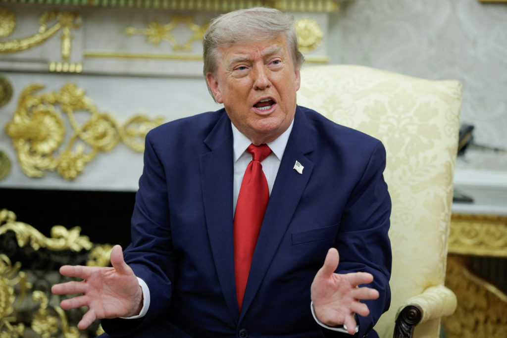 Source-feed image associated with WATCH: Trump says he's reversing course on Strait of Hormuz fees because Gulf states will invest in U.S.