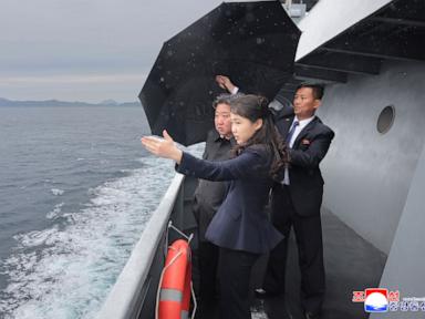 Source-feed image associated with North Korean leader Kim showcases new warship ahead of visit by China's Xi