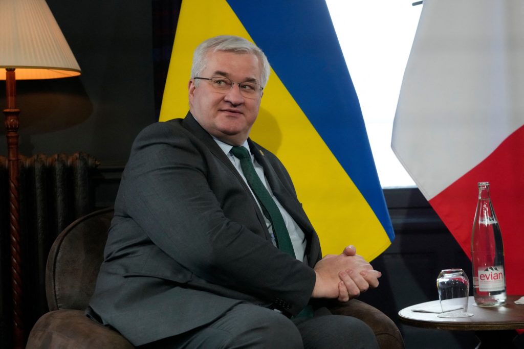 Source-feed image associated with Ukraine's foreign minister says drone attacks in Russia could pressure Putin to end war