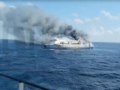 Source-feed image associated with A blaze on an Indonesian passenger ferry leaves at least 5 dead and dozens missing