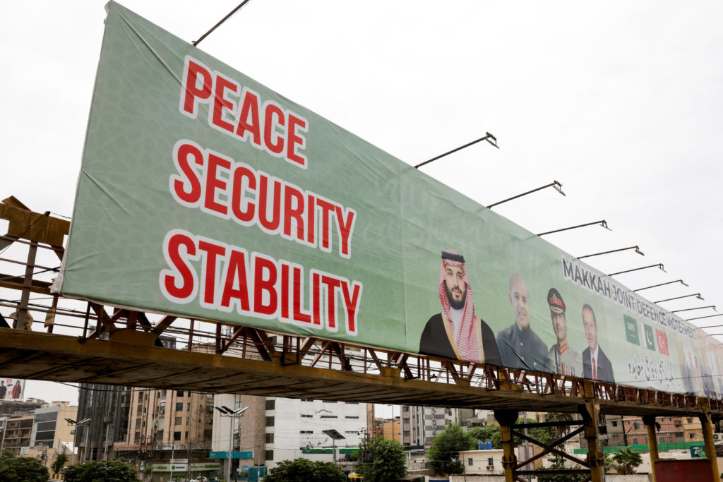 Source-feed image associated with Pakistan says new defense pact with Saudi Arabia and Turkey is 'purely defensive' and open to others