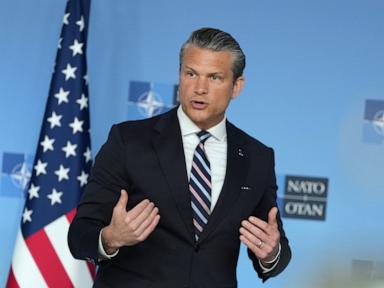 Source-feed image associated with Pentagon chief lashes out at NATO allies and announces a review of US forces in Europe