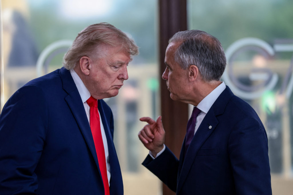 Source-feed image associated with Canada's Carney isn't having a bilateral meeting with Trump at G7 but says it's not a snub