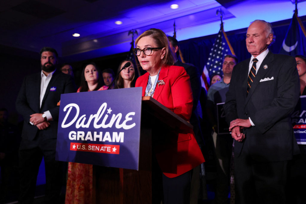 Source-feed image associated with Darline Graham wins South Carolina GOP nomination to replace her late brother in U.S. Senate