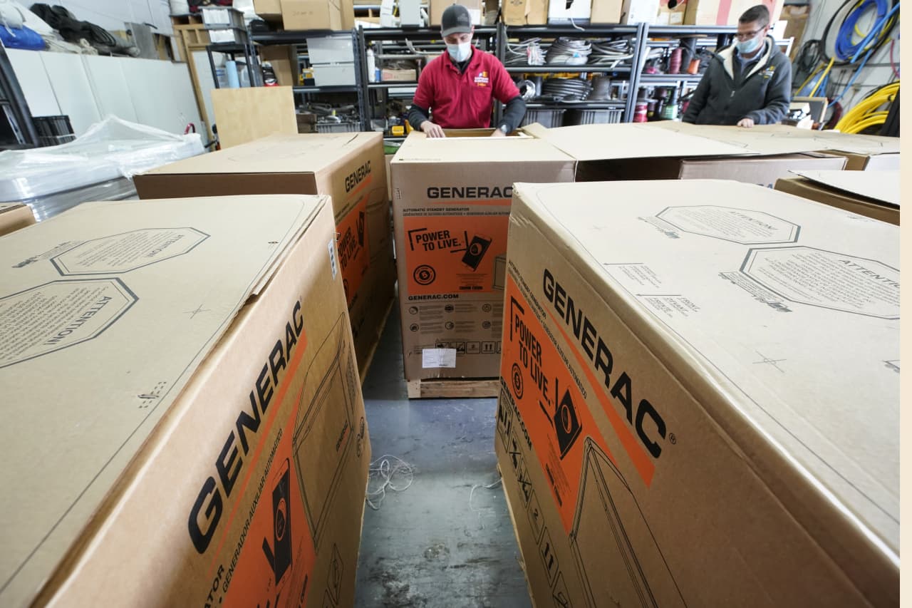 Source-feed image associated with Generac’s stock soars more than 30% after Amazon deal cements company’s status as an AI power player