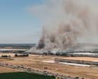 Source-feed image associated with Blaze at 1m-sq-ft California warehouse rages into third day: ‘We’re struggling’