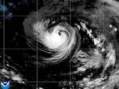 Source-feed image associated with Tropical Storm Karina strengthens into a hurricane in the Pacific