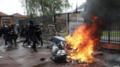 Image from linked report: More than 400 detained as France student protests escalate