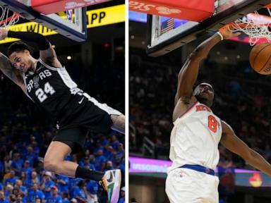 Source-feed image associated with WATCH: Spurs vs. Knicks Game 1 sparks playoff buzz and superfan excitement