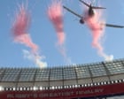 Source-feed image associated with South African airline defends dramatic low-level flyby before rugby union clash